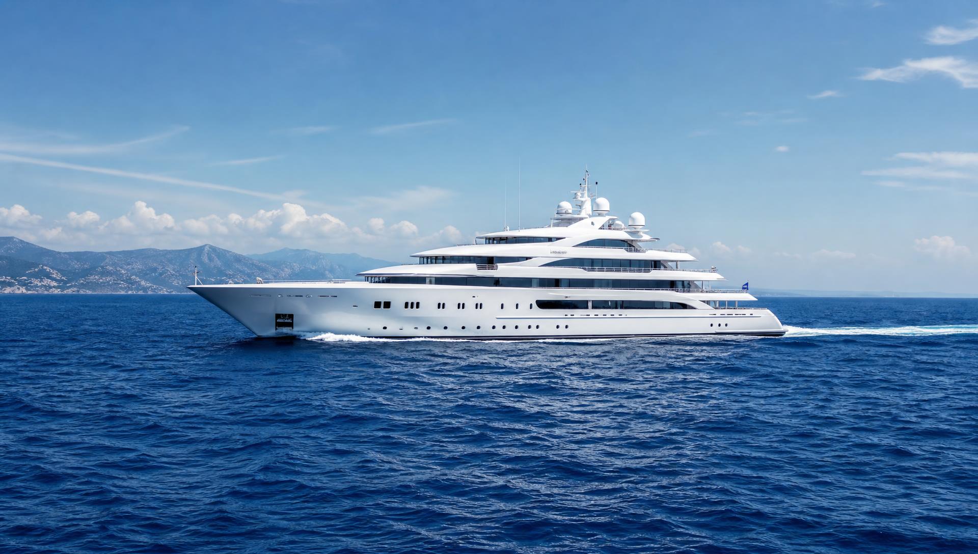 Luxury yacht at sea
