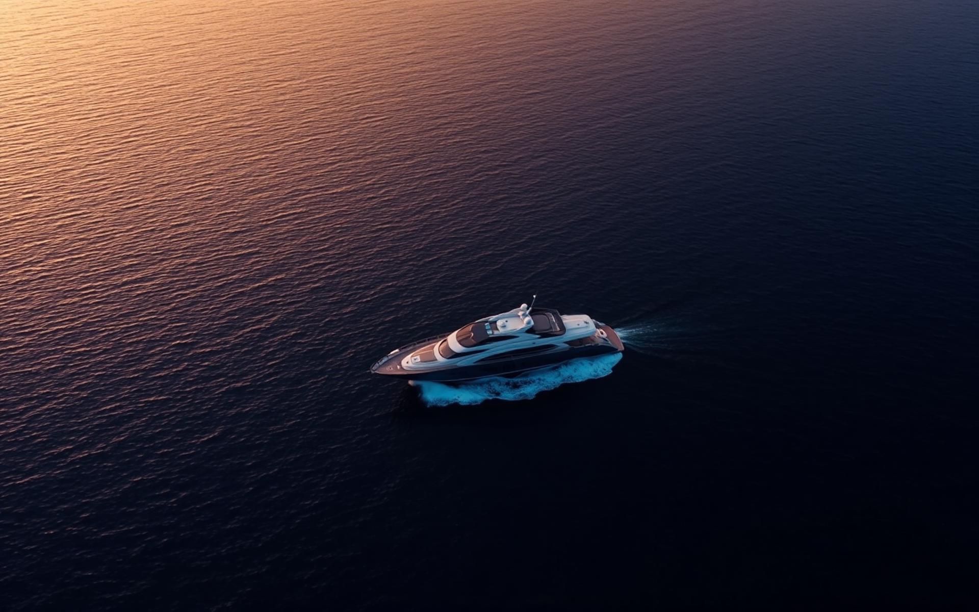 Luxury yacht at sea